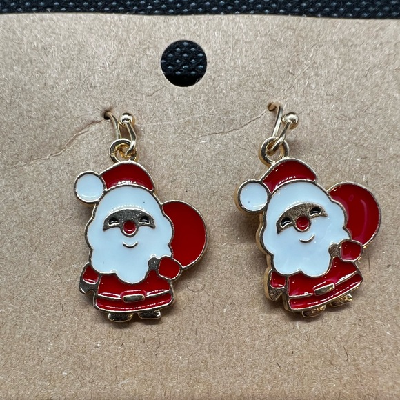 🆕 #13 Santa dangle earrings sticking stuffer Christmas - Picture 3 of 4